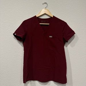 Figs Catarina Scrub Top (Burgandy)